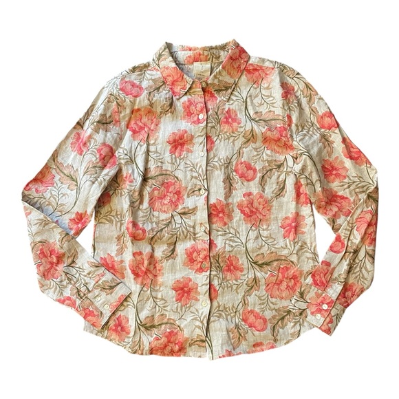 Joie 100% Linen Floral Button Down Shirt | French Sezane Style | Size S - Picture 3 of 5